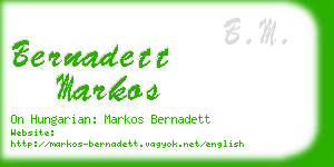 bernadett markos business card